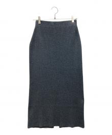 Spick and Span（スピック＆スパン）の古着「ラメリブニットタイトスカート」｜グレー