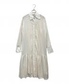 TODAYFULトゥデイフル）の古着「Sheerstripe Shirts Dress」｜ホワイト