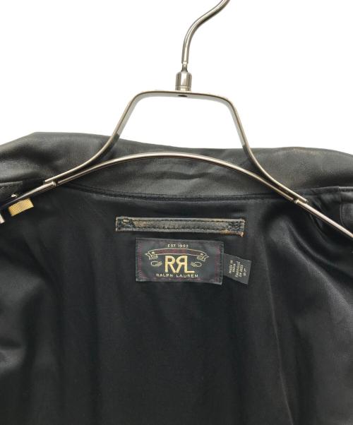 RRL（ダブルアールエル）RRL (ダブルアールエル) ダブルライダースジャケット ブラック サイズ:Lの古着・服飾アイテム