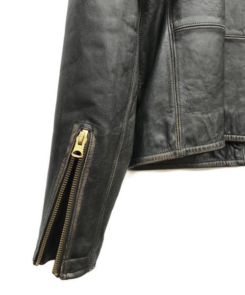 RRL（ダブルアールエル）RRL (ダブルアールエル) ダブルライダースジャケット ブラック サイズ:Lの古着・服飾アイテム