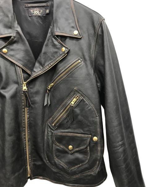 RRL（ダブルアールエル）RRL (ダブルアールエル) ダブルライダースジャケット ブラック サイズ:Lの古着・服飾アイテム