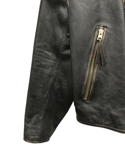 RRL（ダブルアールエル）RRL (ダブルアールエル) ダブルライダースジャケット ブラック サイズ:Lの古着・服飾アイテム