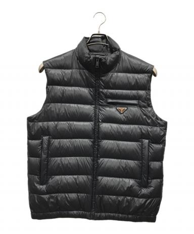 中古・古着通販】PRADA (プラダ) ロゴプレートダウンベスト ブラック