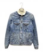 ALL SAINTSオールセインツ）の古着「ダメージ加工裏ボアジャケット」｜インディゴ