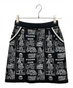 PICONE CLUBピッコーネクラブ）の古着「コットン混ニットミニスカート」｜ブラック