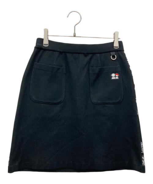 PICONE CLUB（ピッコーネクラブ）PICONE CLUB (ピッコーネクラブ) コットン混ニットミニスカート ブラック サイズ:38の古着・服飾アイテム