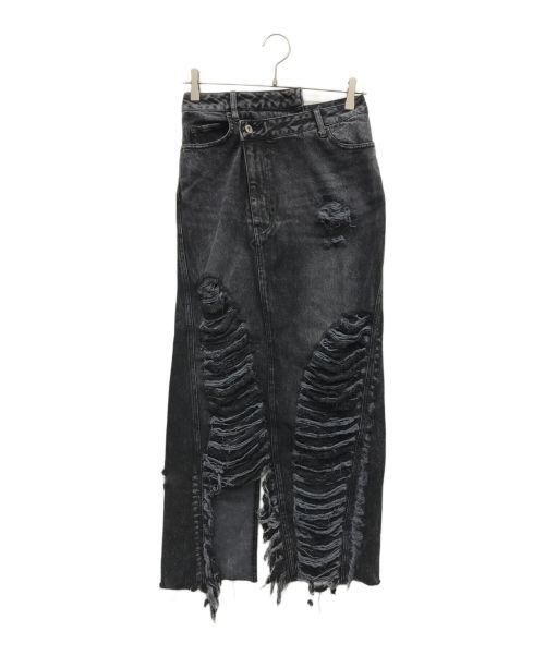 MAISON SPECIAL（メゾンスペシャル）MAISON SPECIAL (メゾンスペシャル) ハイダメージデニムスカート ブラック サイズ:36の古着・服飾アイテム