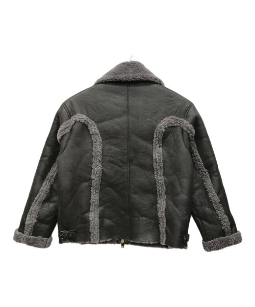 DIESEL（ディーゼル）DIESEL (ディーゼル) ラムレザームートンジャケット グレー サイズ:50の古着・服飾アイテム