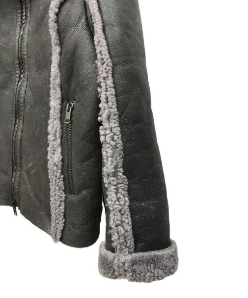 DIESEL（ディーゼル）DIESEL (ディーゼル) ラムレザームートンジャケット グレー サイズ:50の古着・服飾アイテム