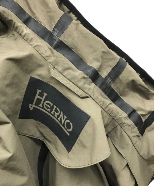 HERNO（ヘルノ）HERNO (ヘルノ) ウォーターレペレントポリエステルソリッドダブルジップヨットパーカー カーキ サイズ:42の古着・服飾アイテム
