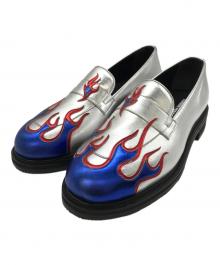 TENDER PERSON（テンダ―パーソン）の古着「FLAME PATTERN LOAFER」｜シルバー