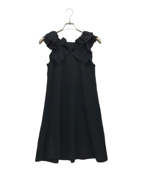 RED VALENTINO（レッドヴァレンティノ）RED VALENTINO (レッドヴァレンティノ) ノースリーブワンピース ブラック サイズ:Mの古着・服飾アイテム