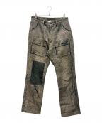 TALKING ABOUT THE ABSTRACTIONトーキング アバウト ジ アブストラクション）の古着「転写デザインパンツ」｜グレー