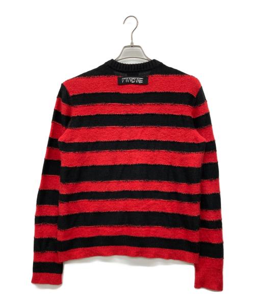 DIESEL（ディーゼル）DIESEL (ディーゼル) ボーダーニット ブラック×レッド サイズ:M　180/96Aの古着・服飾アイテム