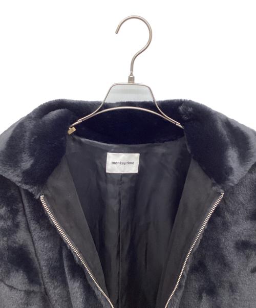 MONKEY TIME（モンキータイム）MONKEY TIME (モンキータイム) MT FAUX FUR ZIP BLSN ブラック サイズ:Mの古着・服飾アイテム