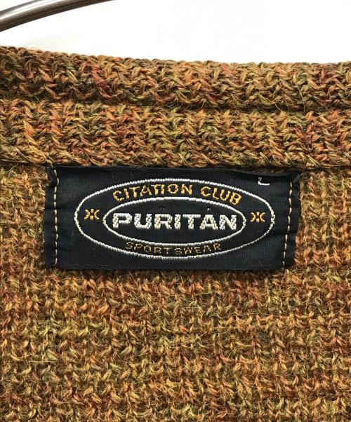 PURITAN（ピューリタン）PURITAN (ピューリタン) モヘア混カーディガン カーキ サイズ:Lの古着・服飾アイテム