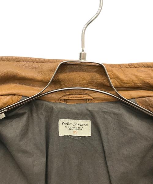 NUDIE JEANS（ヌーディー・ジーンズ）NUDIE JEANS (ヌーディー・ジーンズ) カウレザージャケット ブラウン サイズ:XSの古着・服飾アイテム