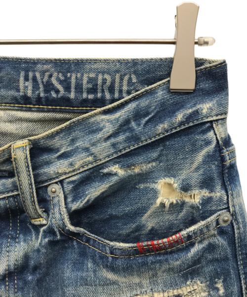 Hysteric Glamour（ヒステリックグラマー）Hysteric Glamour (ヒステリックグラマー) ダメージ加工デニムパンツ インディゴ サイズ:28inchの古着・服飾アイテム