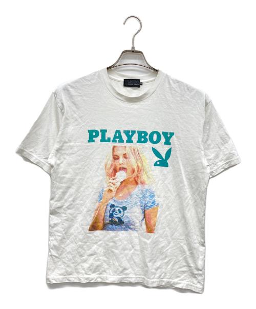 PLAY BOY（プレイボーイ）PLAY BOY (プレイボーイ) 半袖カットソー ホワイト サイズ:Mの古着・服飾アイテム