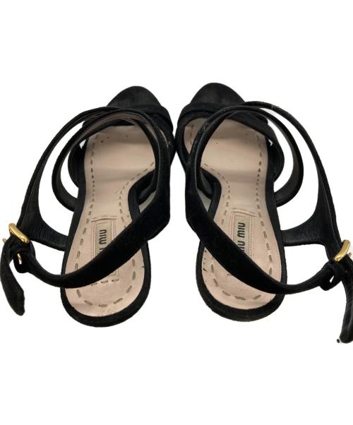 MIU MIU（ミュウミュウ）MIU MIU (ミュウミュウ) ハイヒールサンダル ブラック サイズ:38の古着・服飾アイテム