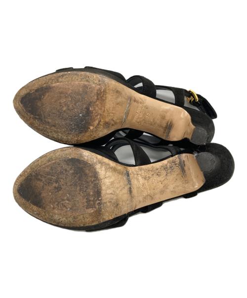 MIU MIU（ミュウミュウ）MIU MIU (ミュウミュウ) ハイヒールサンダル ブラック サイズ:38の古着・服飾アイテム