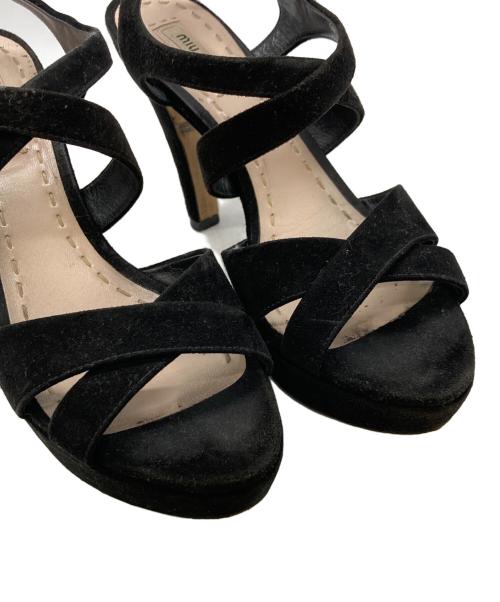 MIU MIU（ミュウミュウ）MIU MIU (ミュウミュウ) ハイヒールサンダル ブラック サイズ:38の古着・服飾アイテム