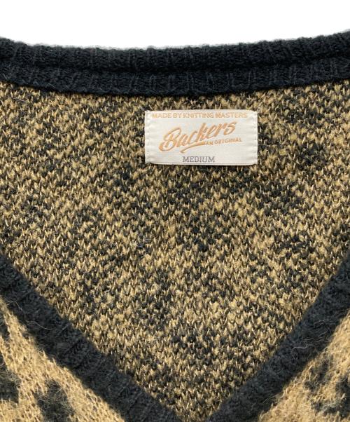 BACKERS（バッカーズ）BACKERS (バッカーズ) カーディガン ブラウン サイズ:MEDIUMの古着・服飾アイテム
