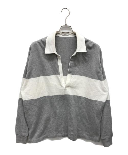 CLANE（クラネ）CLANE (クラネ) スキッパーシャツ ホワイト×グレー サイズ:2の古着・服飾アイテム