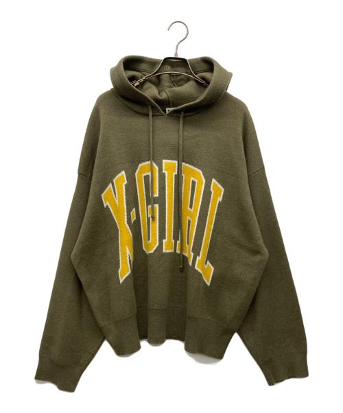 X-GIRL（エックスガール）X-girl (エックスガール) パーカー オリーブ サイズ:ONE SIZEの古着・服飾アイテム