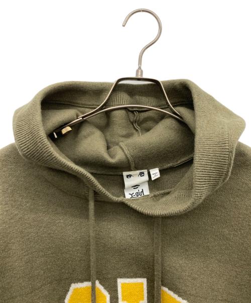 X-GIRL（エックスガール）X-girl (エックスガール) パーカー オリーブ サイズ:ONE SIZEの古着・服飾アイテム