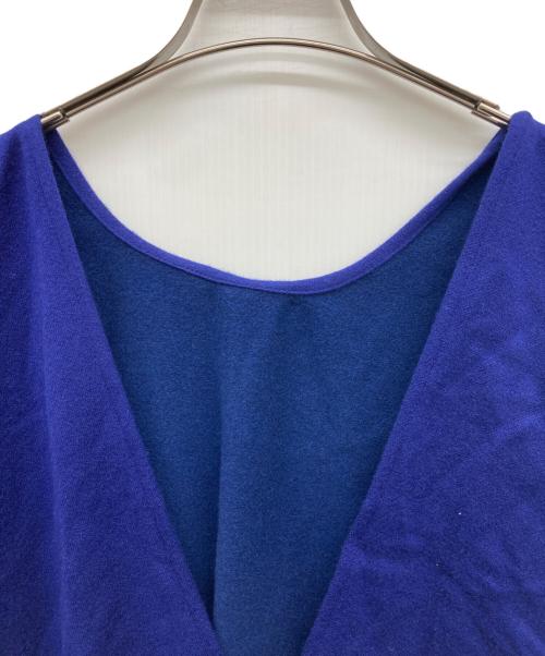 ALEXANDER McQUEEN（アレキサンダーマックイーン）ALEXANDER McQUEEN (アレキサンダーマックイーン) ウールカシミヤケープ ブルー サイズ:140×180cmの古着・服飾アイテム