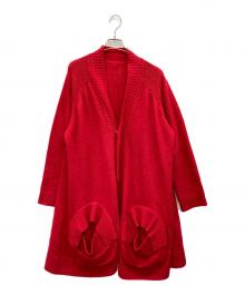 MOYURU（モユル）の古着「ロングニットカーディガン」｜レッド