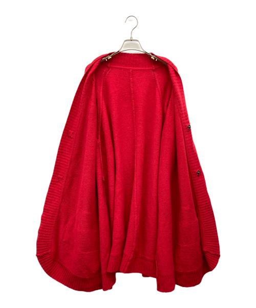 MOYURU（モユル）MOYURU (モユル) ロングニットカーディガン レッド サイズ:Ｍの古着・服飾アイテム