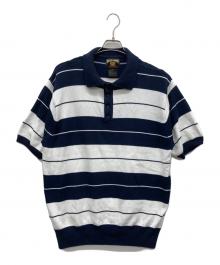 charlie browns（チャーリーブラウン）の古着「ニットボーダーポロシャツ」｜ネイビー