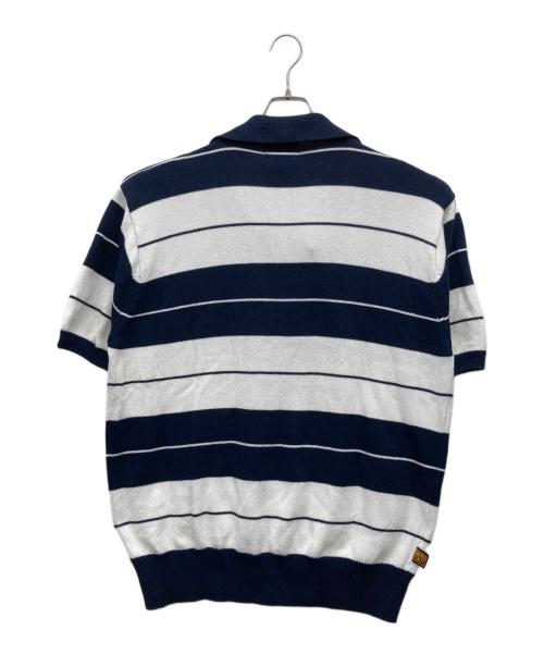 charlie browns（チャーリーブラウン）charlie browns (チャーリーブラウン) ニットボーダーポロシャツ ネイビー サイズ:XLの古着・服飾アイテム