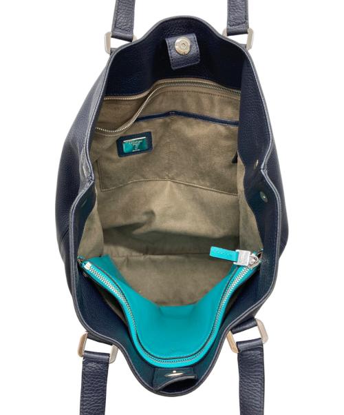 serapian（セラピアン）serapian (セラピアン) ハンドバッグ ネイビーの古着・服飾アイテム