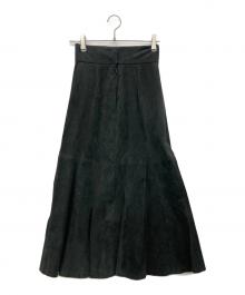 THIRD MAGAZINE（サードマガジン）の古着「スウェードマーメイドスカート」｜ブラック