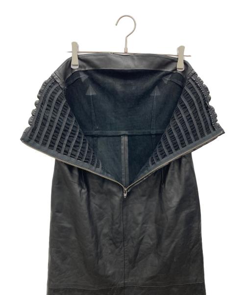 THIRD MAGAZINE（サードマガジン）THIRD MAGAZINE (サードマガジン) レザージャンパースカート ブラック サイズ:なしの古着・服飾アイテム