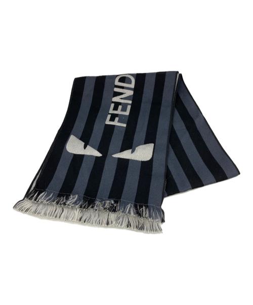 FENDI（フェンディ）FENDI (フェンディ) モンスターマフラ― ネイビー サイズ:180.0cm×30.0cmの古着・服飾アイテム