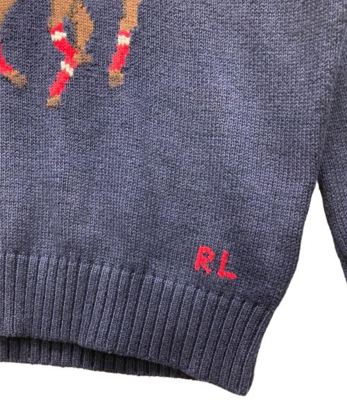 POLO RALPH LAUREN（ポロ・ラルフローレン）POLO RALPH LAUREN (ポロ・ラルフローレン) ポロベアビッグポニーコットンリネン セーター ネイビー サイズ:XSの古着・服飾アイテム