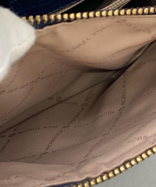 MICHAEL KORS（マイケル・コース）MICHAEL KORS (マイケルコース) 型押し2WAYショルダーバッグ ネイビーの古着・服飾アイテム