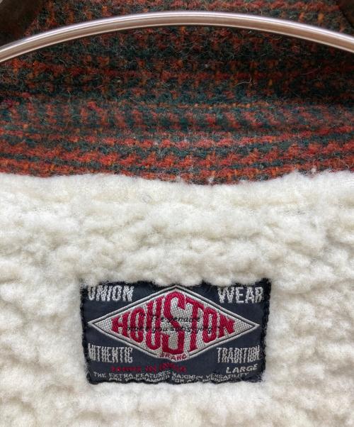 HOUSTON（ヒューストン）HOUSTON (ヒューストン) 裏ボアウールジャケット ブラウン サイズ:LARGEの古着・服飾アイテム