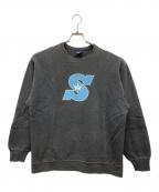 stussyステューシー）の古着「刺繍ロゴスウェット」｜ブラック