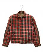 USEDユーズド）の古着「シャドーチェックリバーシブルジャケット」｜レッド×ブラック