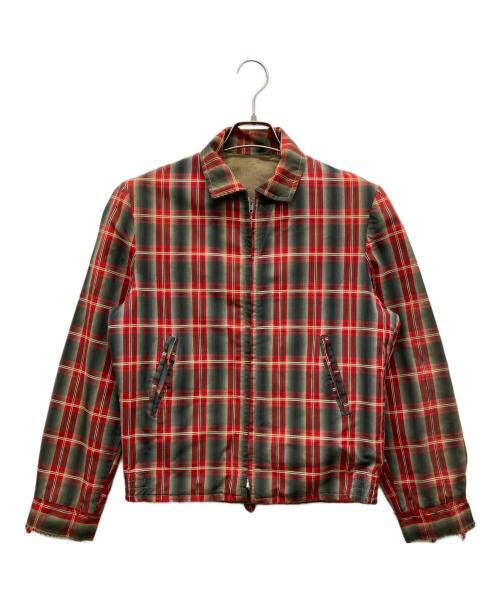 USED（ユーズド）USED (ユーズド) シャドーチェックリバーシブルジャケット レッド×ブラック サイズ:不明の古着・服飾アイテム