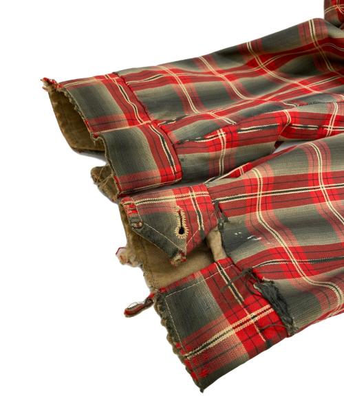 USED（ユーズド）USED (ユーズド) シャドーチェックリバーシブルジャケット レッド×ブラック サイズ:不明の古着・服飾アイテム