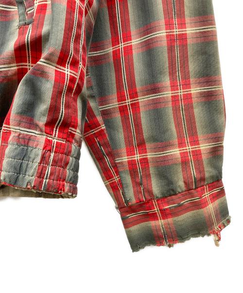 USED（ユーズド）USED (ユーズド) シャドーチェックリバーシブルジャケット レッド×ブラック サイズ:不明の古着・服飾アイテム