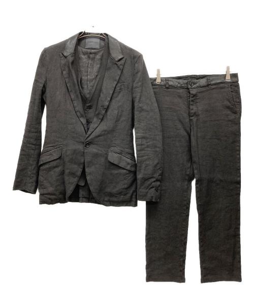 ISAMU KATAYAMA BACKLASH（イサムカタヤマ・バックラッシュ）ISAMU KATAYAMA BACKLASH (イサムカタヤマ・バックラッシュ) 3ピースリネンスーツ ブラック サイズ:2の古着・服飾アイテム