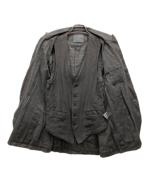 ISAMU KATAYAMA BACKLASH（イサムカタヤマ・バックラッシュ）ISAMU KATAYAMA BACKLASH (イサムカタヤマ・バックラッシュ) 3ピースリネンスーツ ブラック サイズ:2の古着・服飾アイテム