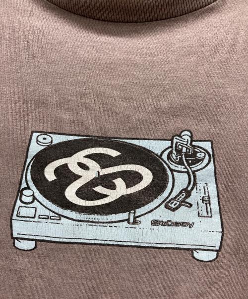 stussy（ステューシー）stussy (ステューシー) SSレコードプレイヤーTee ベージュ サイズ:Mの古着・服飾アイテム